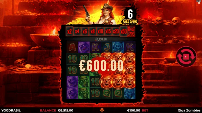 Giga Zombies - dobitak tijekom Free Spinsa
