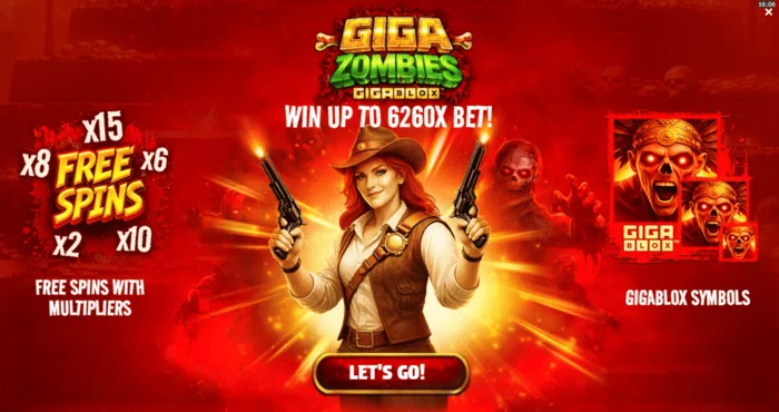 Giga Zombies - glavni izbornik s odabirom uloga